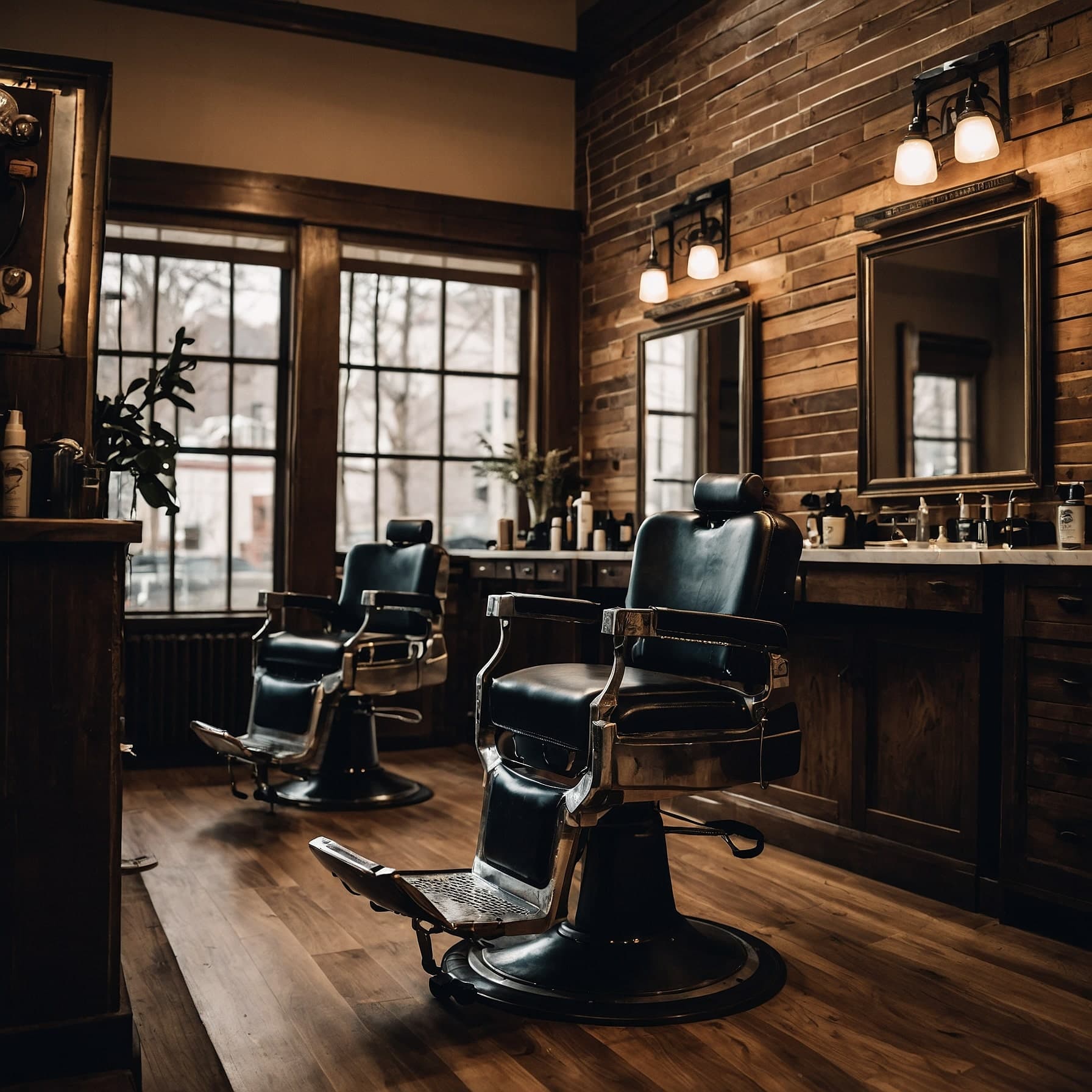 Modern barber shop interior